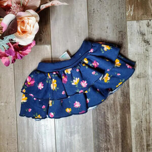 Garanimals Baby Girl 3-6M Blue and Yellow Floral Ruffle Tiered Mini Skirt NWOT